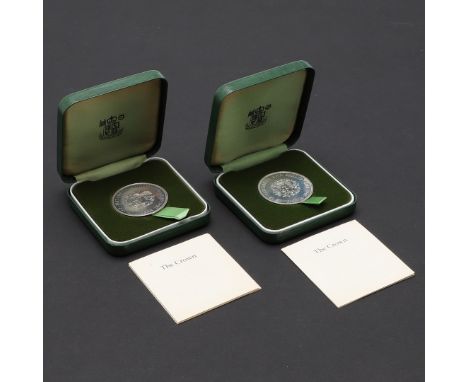 A Royal Mint silver proof Crown, 20th November 1947-72 Silver Wedding Crown, in green Royal Mint case of issue with insert. A