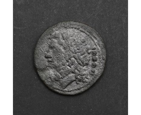 Quincunx, Laureate head of Jupiter l. with five pellets behind. the Reverse an Eagle standing on a thunderbolt, wings spread 