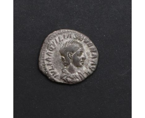 A silver denarious, obverse with draped bust r. Reverse Concordia standing l. sacrificing over an altar and holding a double 