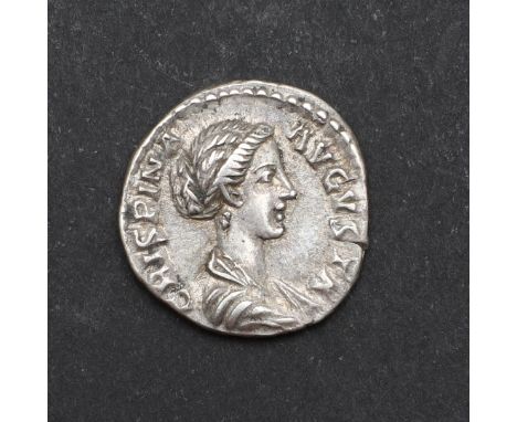 A silver denarius, obverse with draped bust r. Reverse Venus standing l. holding an apple and drawing up drapery from her sho