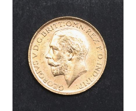 A George V Sovereign, bare head l. reverse George and the dragon, with C to the ground for the Ottawa Mint, Canada, dated 191