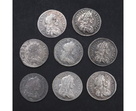 A collection of Charles II threepence, laureate and draped busts r. reverse with crowned interlaced 'C's : 1678, 1679, 1679.0