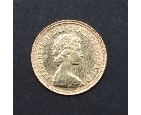 An Elizabeth II Half Sovereign, crowned bust r. Reverse George and the dragon, dated 1982. Previously ring mounted, with 9ct 