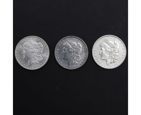 Three United States of America Morgan Dollars, all 1878. 3 coins. *CR Light surface marks only. One example a later copy.