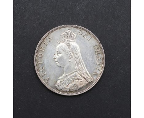 A Queen Victoria Double Florin, Jubilee bust l. reverse crowed cruciform shields with scepters in angles, dated 1888. *CR A V