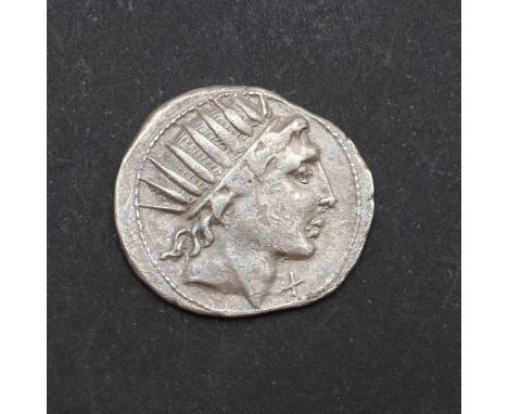 Aquillius, 62 BC, radiate head of sol r. with X below chin. Reverse Luna in a biga above MN Aquil Roma. 3.77g. *CR A nice cle