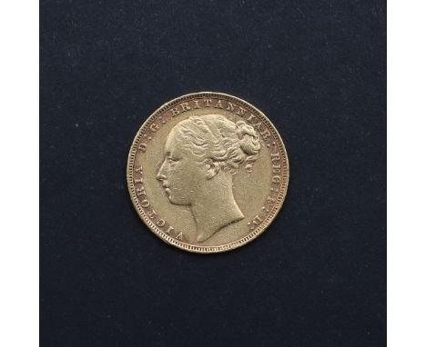 A Queen Victoria Sovereign, young head l. shield reverse, dated 1876. *CR Light surface marks and rubbing.
