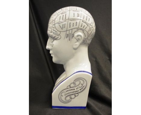 L.N.Fowler ceramic phrenology head head 30cm approx