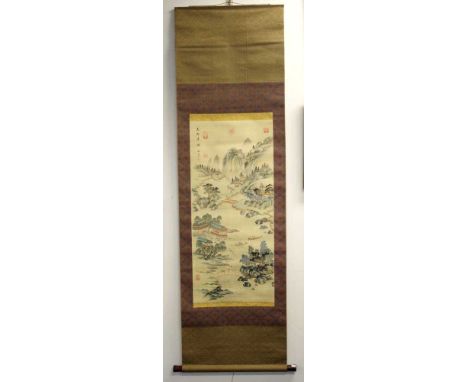 Traditional Chinese scroll 181cm long approx