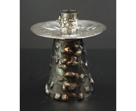 Ernst Fries brutalist silver plate candlestick marked to internal base, height 11.5cm approx