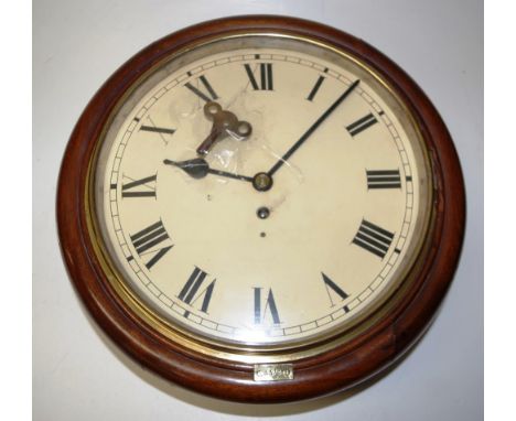 Elliott (London) fusee wall clock 38cm diameter, key and pendulum included