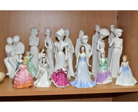 TWENTY SPODE, ROYAL DOULTON AND COALPORT FIGURINES, comprising  Spode Pauline Shone figurines: Anna, Olivia, Eleanora, Sarah,