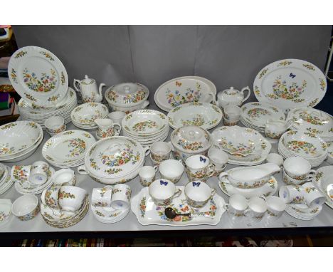 A ONE HUNDRED AND THIRTY PIECE AYNSLEY COTTAGE GARDEN DINNER SERVICE AND GIFTWARES, comprising two vegetable tureens, two cov