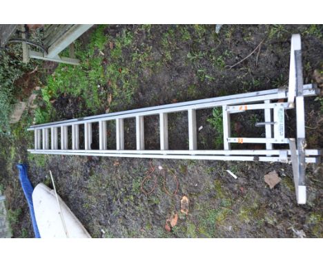 A SET OF EXTENDABLE YOUNGMAN D.I.Y LADDERS along with a ladder stand-off (2)