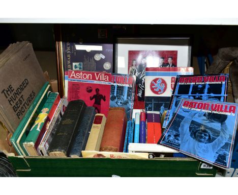 A BOX OF BOOKS, EPHEMERA AND SUNDRIES ETC, to include first edition hardback Harry Potter books - Goblet of Fire and The Deat