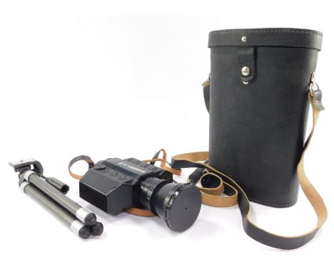 A Baigish 3 Russian night vision monocular, cased, together with tripod.