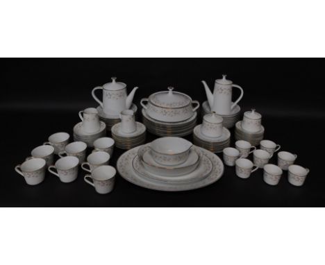 A Noritake porcelain part dinner tea and coffee service decorated in the Estrellita pattern, comprising a pair of graduated m