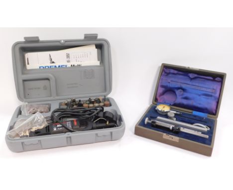 A Dremel multi 395 variable speed rotary tool, boxed with instructions, together with a Capstan No 001 dial test indicator ga