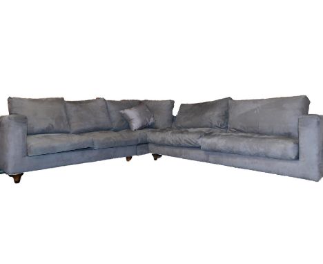 A high quality suede finish corner sofa suite.