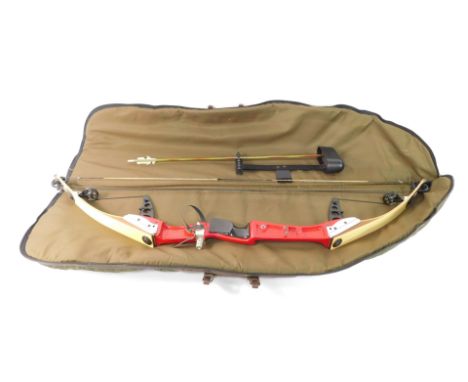 A Jennings Arrowstar MkII bow, in canvas case.Auctioneer Announce: Standard bow as per image, not crossbow as per earlier cat