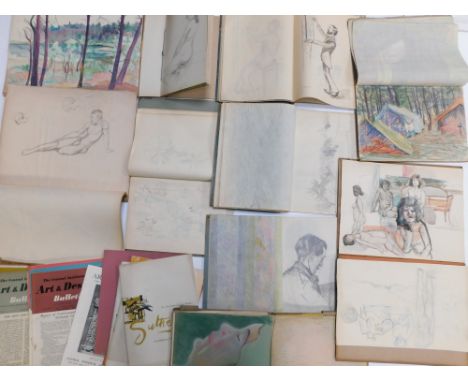 Jolan Williams, Nee Polateschek (Austrian, 1908-1988). artist's sketch books, assorted mediums and subject matters, with exhi