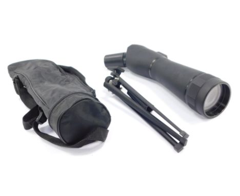 A Nipon Prismatic monocular spotting scope, with tripod.