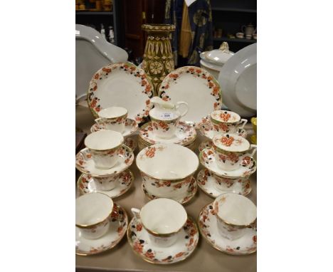 A late Victorian Royal Vale china Longton part tea service with ivy leaf decoration