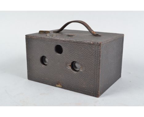 An Eastman Kodak Number 2 Stereo Kodak Camera, circa 1901-1905, shutter working, body G, some scratches, wear to strap, film 