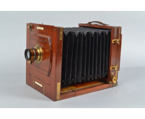 A Lancaster Improved Special 86 Mahogany Tailboard Camera, 6½ x 4¾in, maker's plate  J. LANCASTER &amp; SON BIRMINGHAM, namep