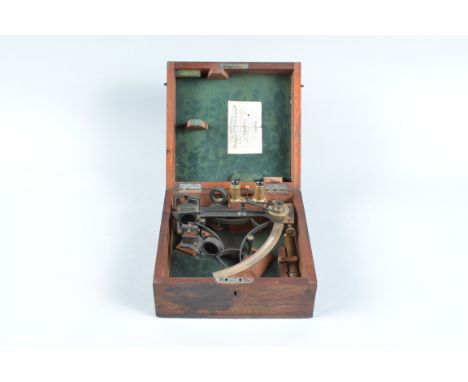 A mid-19th Century lacquered and anodised brass Whitbread Sextant,  engraved on scale 'G. Whitbread, London' and 'Frank Brigg