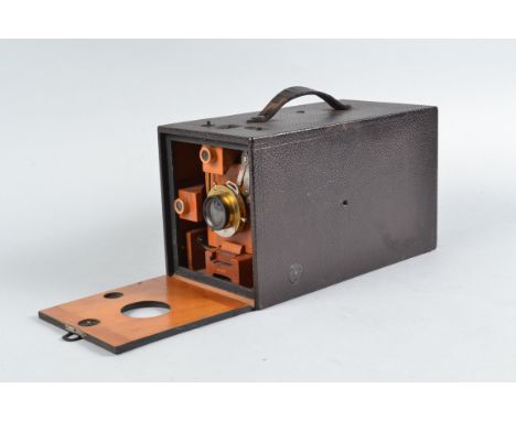 A Eastman Kodak Number 4 Bullet Special Camera, model of 1898, with 4 x 5in roll film cartidge, G, no 3008, with dark slide, 