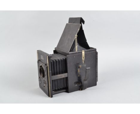 A Newman and Sinclair N&amp;S Patent Reflex Camera, patent no 20018.10, 3¼x4 ½in format, with front shutter, shutter not work