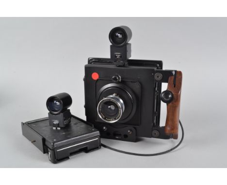 A Home-Made 5 x 4in Field Camera, well-constructed from proprietary components, including a Schneider-Kreuznach Super Angulon