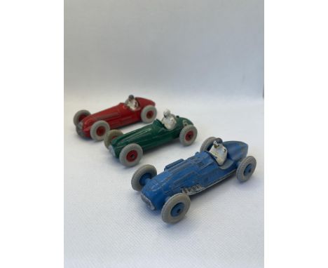 Three Dinky Toys - Cooper Bristol Toys Vehicle Models. 
No further descriptions, photographs, or condition reports are availa