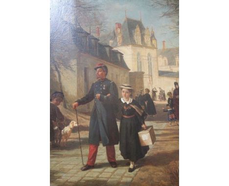 Andre-Henri Dargelas (1821-1903) "Villa Du Connetable, Ecouen" oil painting on panel, signed, 57cm x 46cm, ornate gilt frame,
