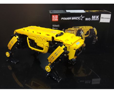 A Mould King Lego style no. 15066S MOZEWA Dog Robot, built, complete with box and instructions (not checked for completeness)