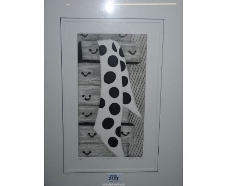 A framed and mounted Limited edition Print no. 4/40 titled The Spotted Scarf, signed lower right Daphne Reynolds.