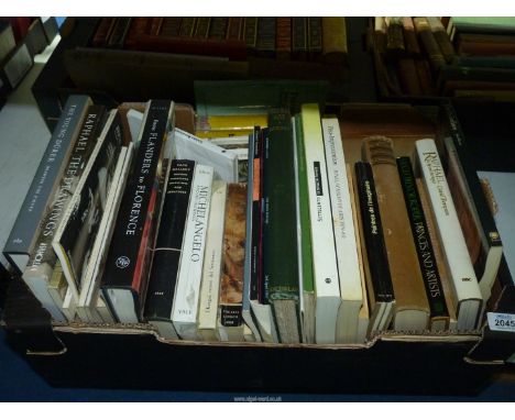 A box of books on Art Related topics to include: Michelangelo and His Drawings, Chinese Art by Hobson, French Art from The Da