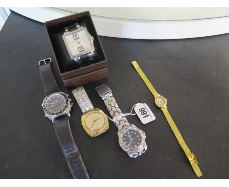 A collection of 5 wristwatches, including a mens Timex Automatic Date Watch, Quartz Pod V, sector and identity watches and a 