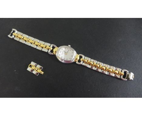 A Audemars Piguet Ladies bi-metal Audemarine Quartz Bracelet Wristwatch - D21568, with two spare links - 25 mm wide including