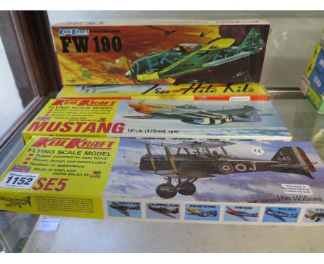 Three Keil Kraft Model Aircraft Kits and a Veron Harvard Kit 