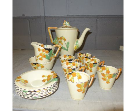 An Art Deco Burleigh Ware Meadowland coffee set  **PLEASE NOTE THIS LOT IS NOT ELIGIBLE FOR POSTING AND PACKING** 