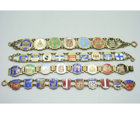 Four enamel bracelets 