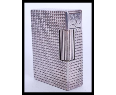 A vintage 20th century DuPont lighter bp2489 having a square cut design complete in original box