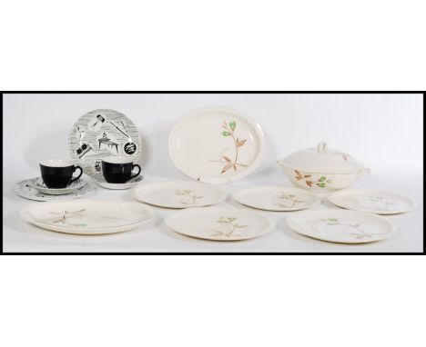 A vintage mid 20th Century part dinner service by Royal Tudor Ware, designed by Don Deora, to include Tureen and plates toget