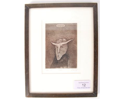 Stasys Eidrigevicus - Exlibris - Wojciech Iwanski ( 1981 ) - A vintage framed and glazed graphic art lithograph picture of an