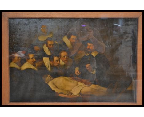 After Rembrandt Harmenszoon van Rijn (1606-1669), The Anatomy Lesson of Dr. Nicolaes Tulp print in good Victorian 19th centur