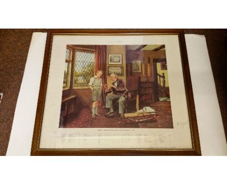 CRICKET, colour print, Visions of Hat Trick by A.L. Grace, for 1980 Ashes in England Test Match centenary, signed Boycott and