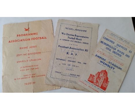 FOOTBALL, programmes, Combined Services XI v Metropolitan Police and Civil Defence (10th May 1944; Football Association XI v 