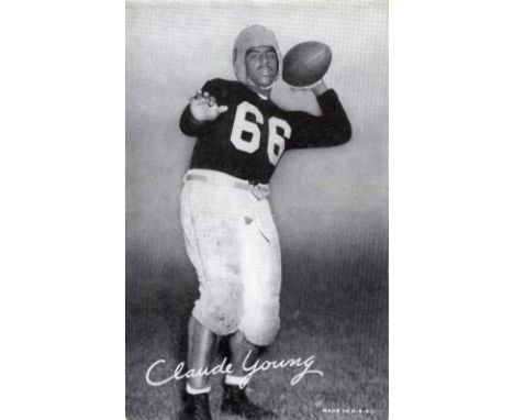 AMERICAN FOOTBALL, Claude Young (New York Yanks & Baltimore Colts), full-length player portrait in action pose, c.1952, 3.25 